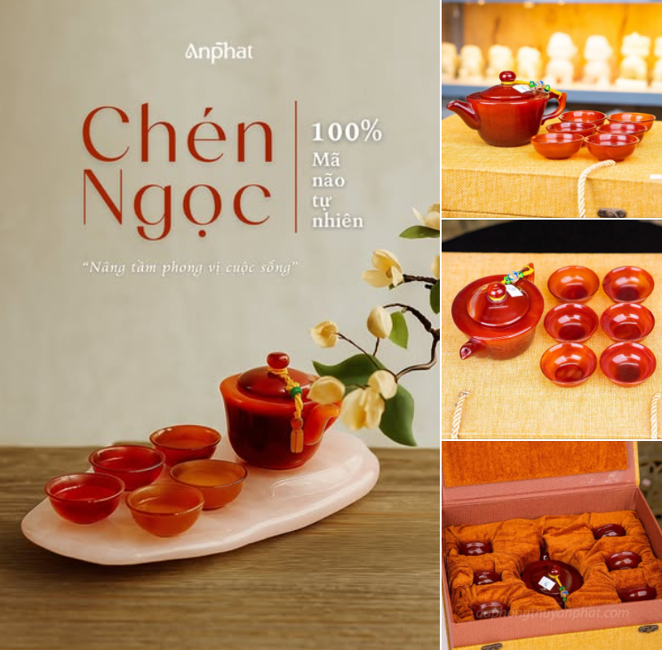 Bộ ấm chén đá phong thủy – món quà kết nối và tri ân, thể hiện tinh thần đoàn kết và lời chúc hòa hợp trong doanh nghiệp