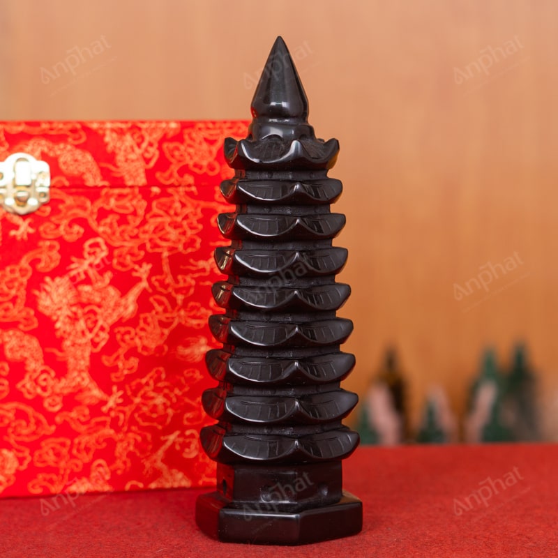 Tháp Văn Xương Obsidian Đen 1A 1,06kg 024-0641A-1,06