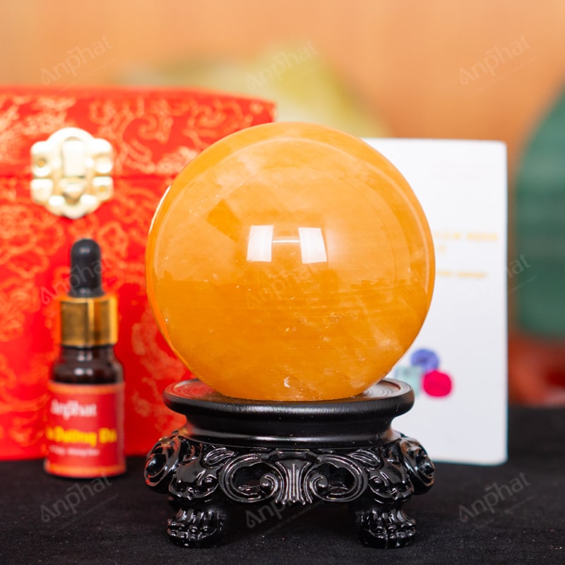 Quả Cầu Canxit Vàng 5A 0,96kg 011-0075A-0,96