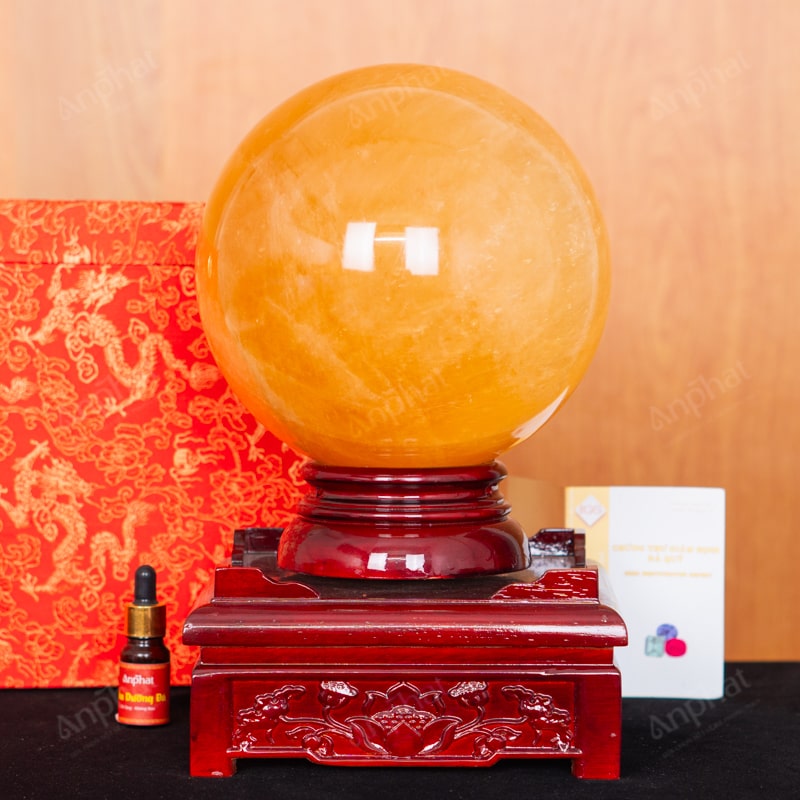 Quả Cầu Canxit Vàng 5A 11,4kg 011-0075A-11,4