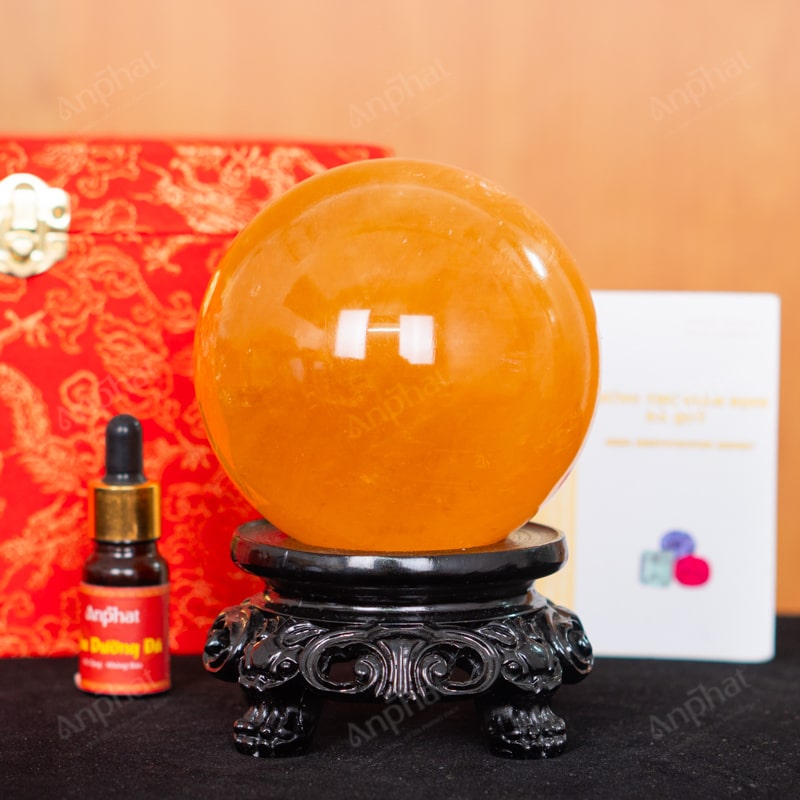 Quả Cầu Canxit Vàng 5A 1,86kg 011-0075A-1,86