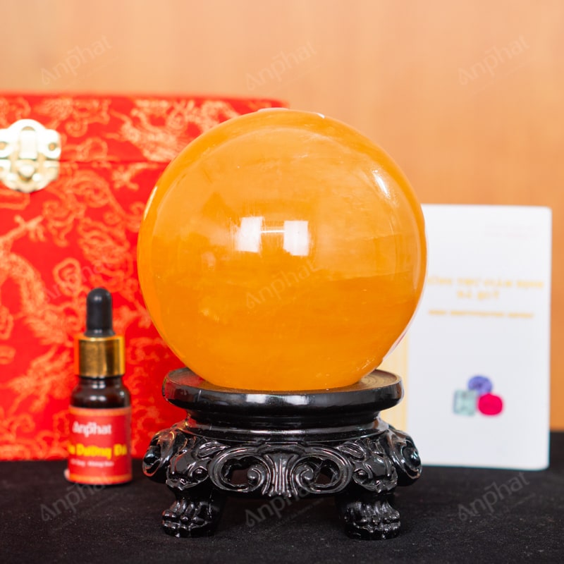 Quả Cầu Canxit Vàng 5A 1,86kg 011-0075A-1,86