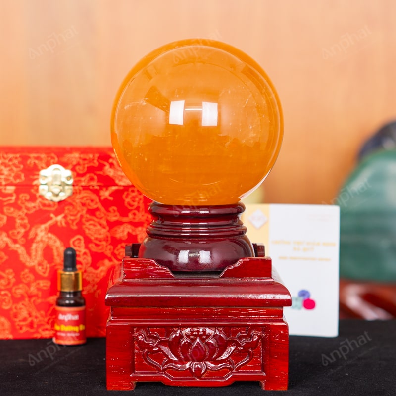 Quả Cầu Canxit Vàng 5A 2,96kg 011-0075A-2,96