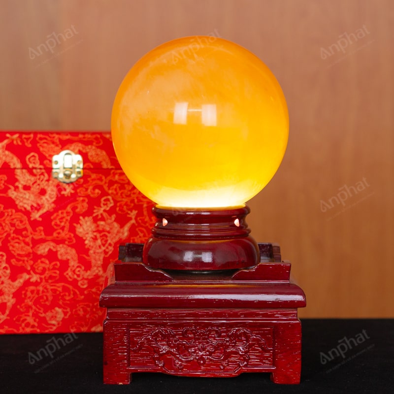 Quả Cầu Canxit Vàng 5A 4,47kg 011-0075A-4,47