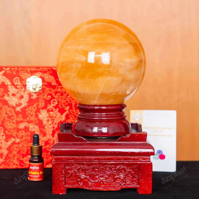 Quả Cầu Canxit Vàng 5A 4,47kg 011-0075A-4,47