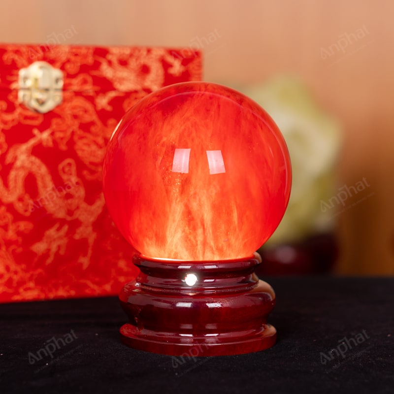 Quả Cầu Đá Núi Lửa Đỏ 6A 1,11kg 011-0596A-1,11