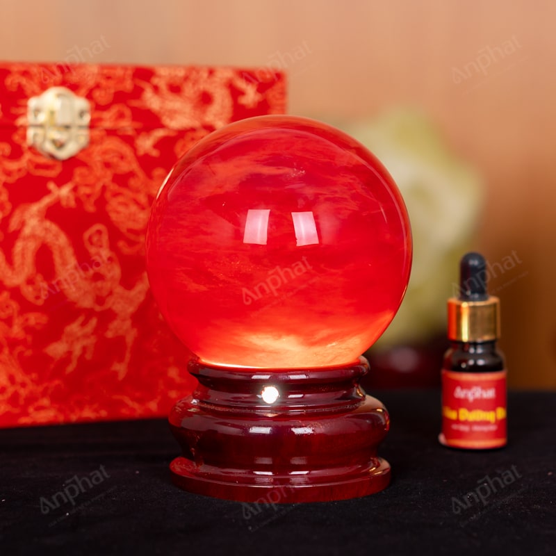 Quả Cầu Đá Núi Lửa Đỏ 6A 1,11kg 011-0596A-1,11