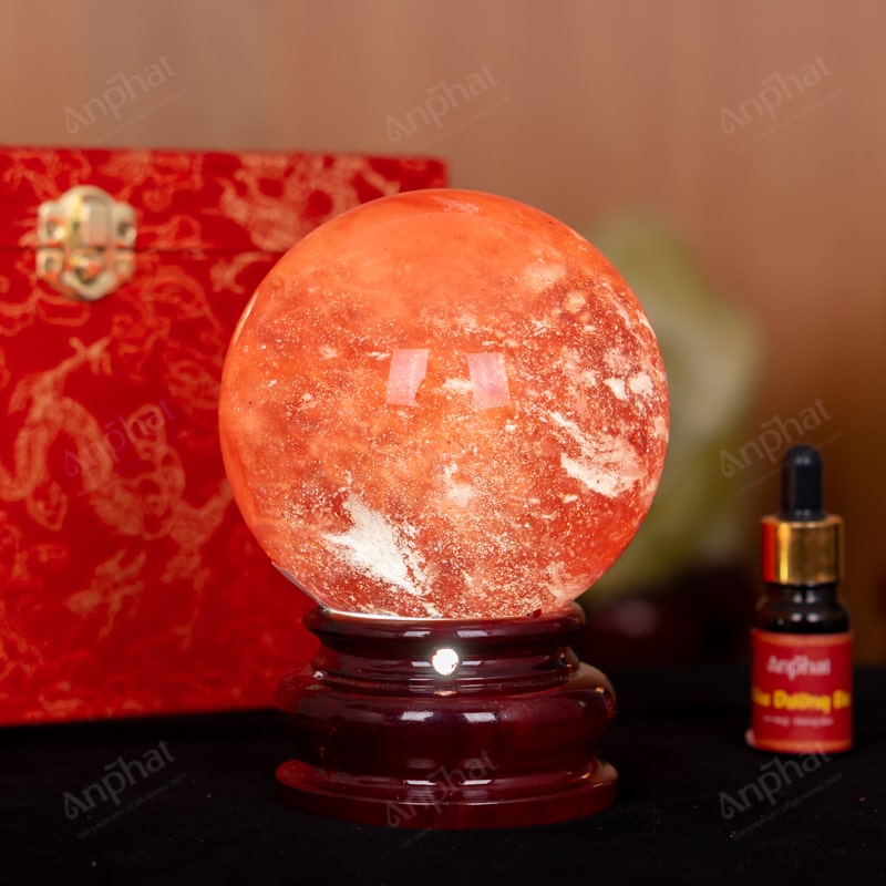 Quả Cầu Đá Núi Lửa Đỏ 6A 1,41kg 011-0596A-1,41