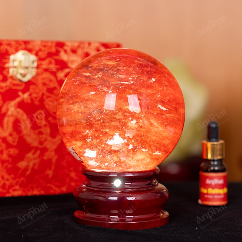 Quả Cầu Đá Núi Lửa Đỏ 6A 1,52kg 011-0596A-1,52