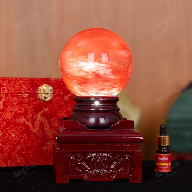 Quả Cầu Đá Núi Lửa Đỏ 6A 1,72kg 011-0596A-1,72