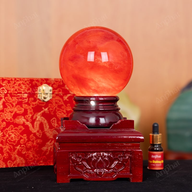 Quả Cầu Đá Núi Lửa Đỏ 6A 1,82kg 011-0596A-1,82