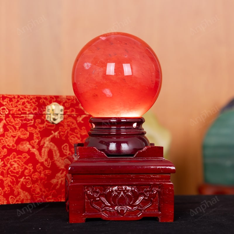 Quả Cầu Đá Núi Lửa Đỏ 6A 1,83kg 011-0596A-1,83