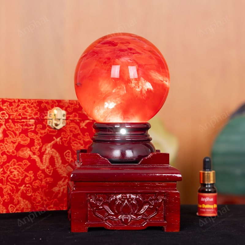 Quả Cầu Đá Núi Lửa Đỏ 6A 1,91kg 011-0596A-1,91