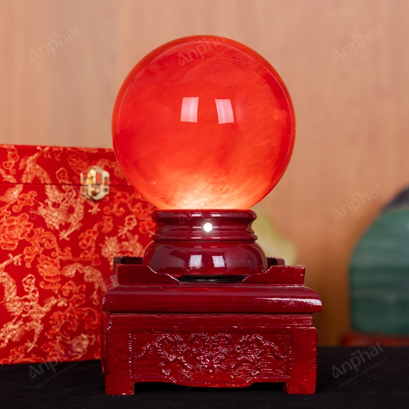 Quả Cầu Đá Núi Lửa Đỏ 6A 3,43kg 011-0596A-3,43