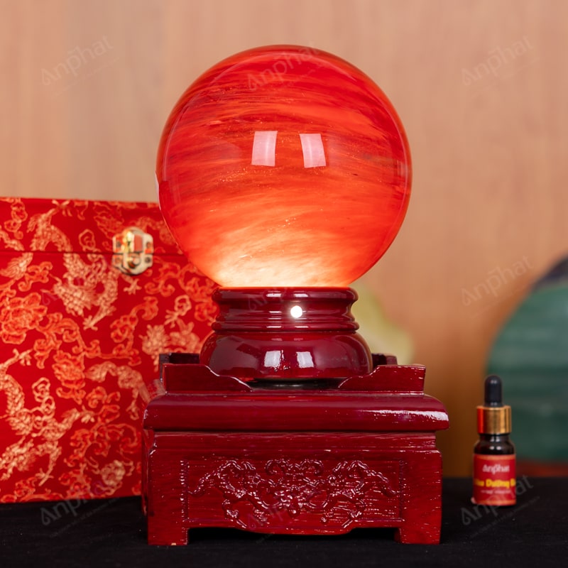 Quả Cầu Đá Núi Lửa Đỏ 6A 3,43kg 011-0596A-3,43