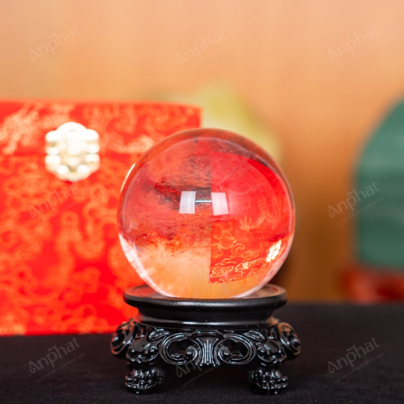 Quả Cầu Đá Núi Lửa Đỏ 7A 0,65kg 011-0597A-0,65