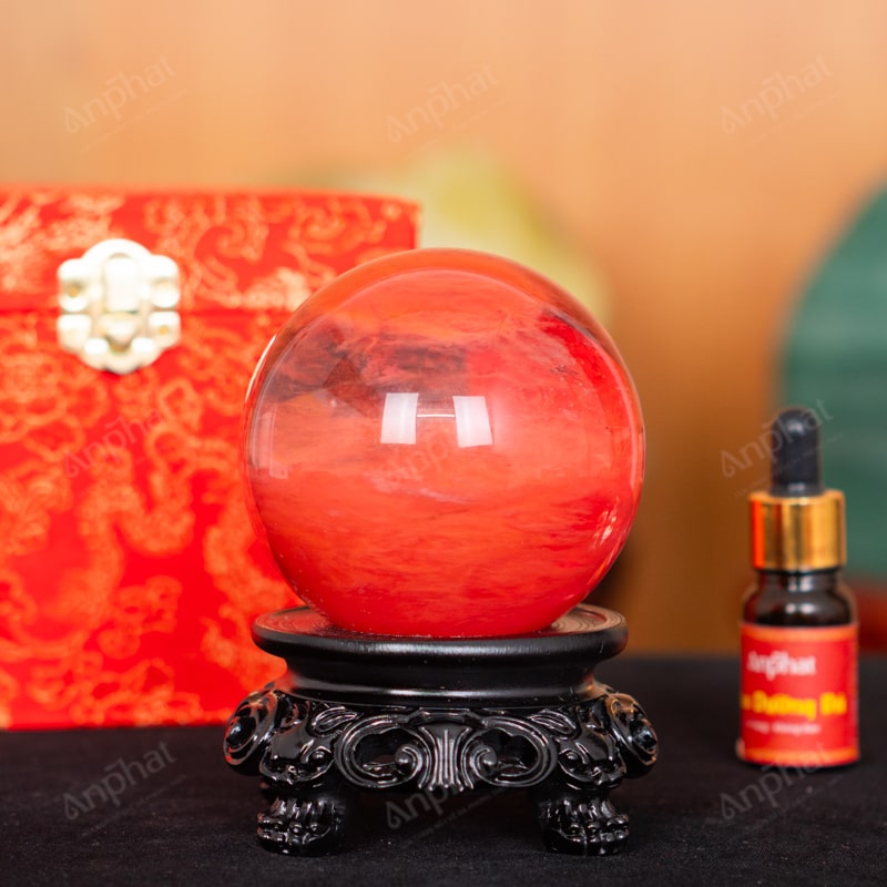 Quả Cầu Đá Núi Lửa Đỏ 7A 0,65kg 011-0597A-0,65
