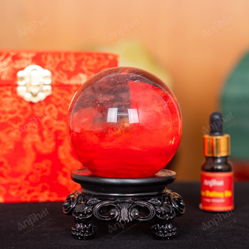 Quả Cầu Đá Núi Lửa Đỏ 7A 0,66kg 011-0597A-0,66