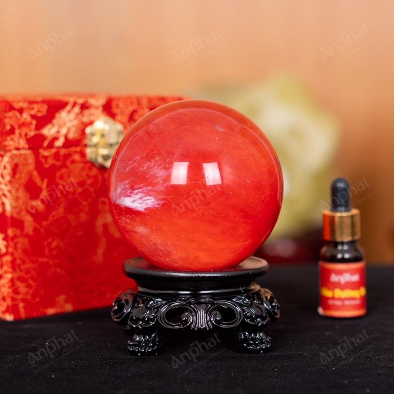 Quả Cầu Đá Núi Lửa Đỏ 7A 0,87kg 011-0597A-0,87