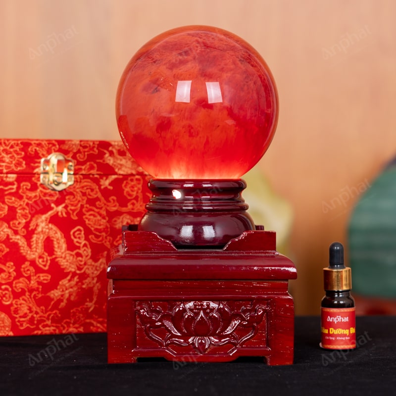 Quả Cầu Đá Núi Lửa Đỏ 7A 1,93kg 011-0597A-1,93