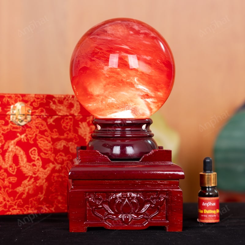 Quả Cầu Đá Núi Lửa Đỏ 7A 2,29kg 011-0597A-2,29