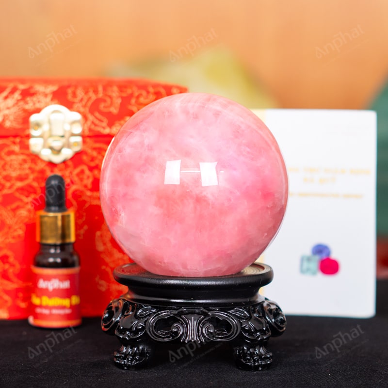 Quả Cầu Thạch Anh Hồng 7A 1,01kg 011-0767A-1,01