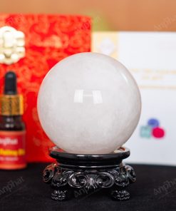 Quả Cầu Thạch Anh Trắng Dừa 2A 0,55kg 011-0882A-0,55