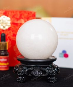 Quả Cầu Thạch Anh Trắng Dừa 2A 0,69kg 011-0882A-0,69