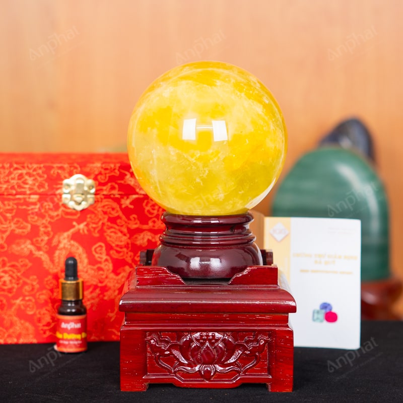 Quả Cầu Thạch Anh Vàng 5A 2,63kg 011-0915A-2,63