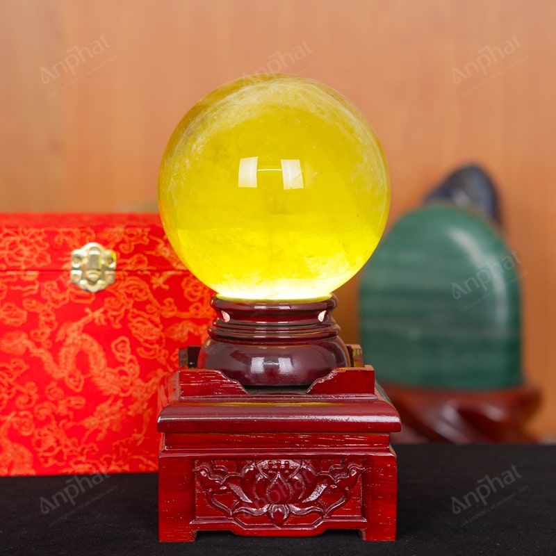 Quả Cầu Thạch Anh Vàng 5A 3,09kg 011-0915A-3,09