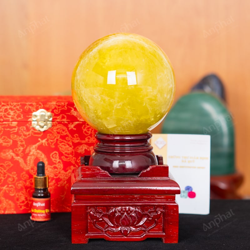 Quả Cầu Thạch Anh Vàng 5A 3,09kg 011-0915A-3,09