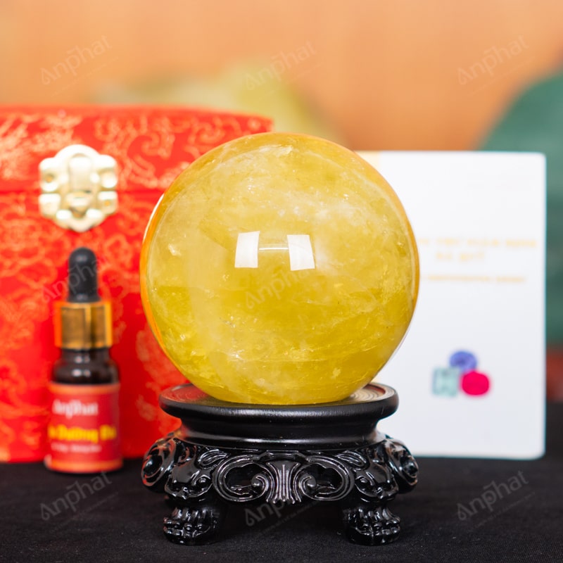 Quả Cầu Thạch Anh Vàng 6A 0,97kg 011-0916A-0,97