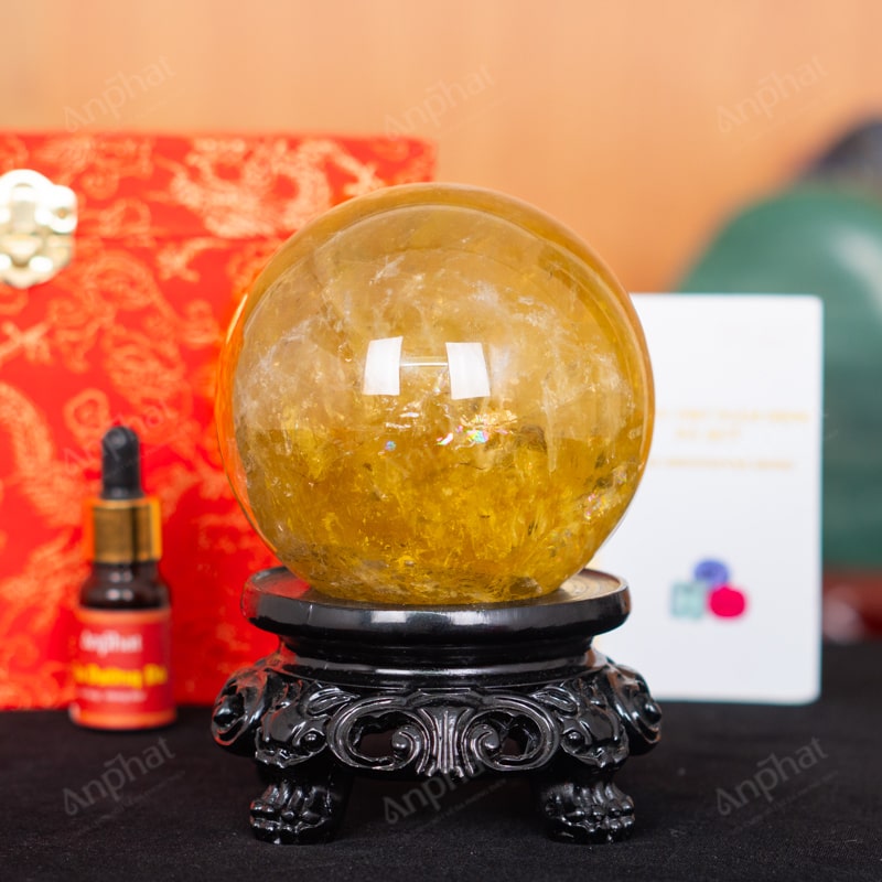 Quả Cầu Thạch Anh Vàng 6A 1,5kg 011-0916A-1,5