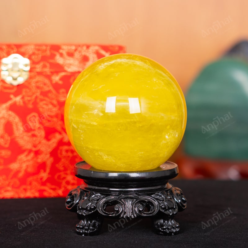 Quả Cầu Thạch Anh Vàng 6A 1,64kg 011-0916A-1,64