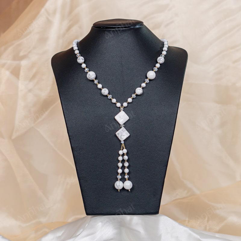 Vòng Cổ Howlite Trắng 1A 138-0281A-AP