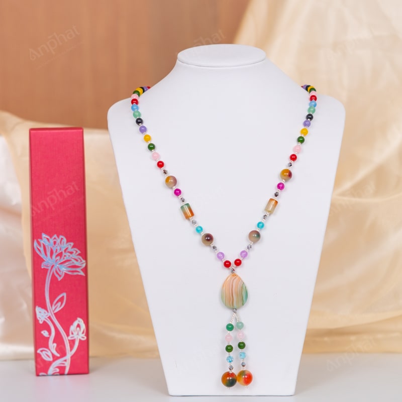 Vòng Cổ Mã Não Đa Sắc 1A 138-0281A-AP