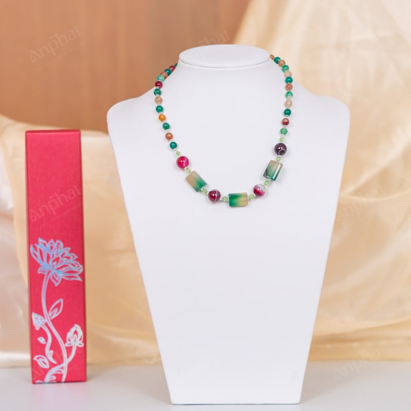 Vòng Cổ Mã Não Đa Sắc 1B 138-0281B-AP