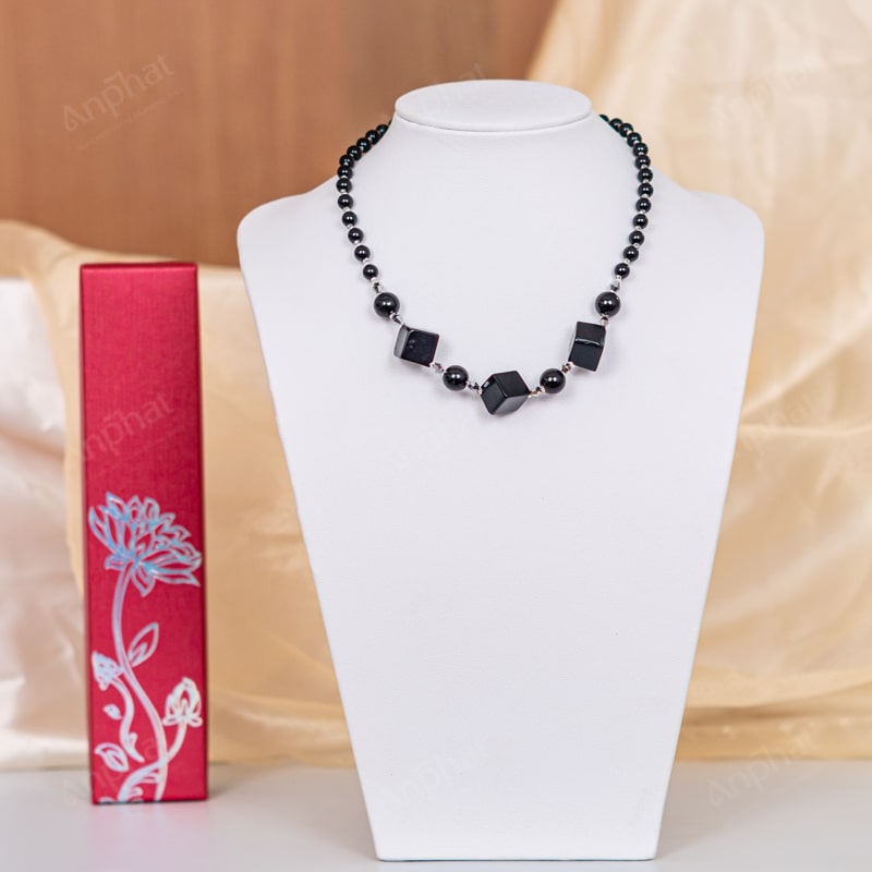 Vòng Cổ Mã Não Đen 1B 138-0281B-AP