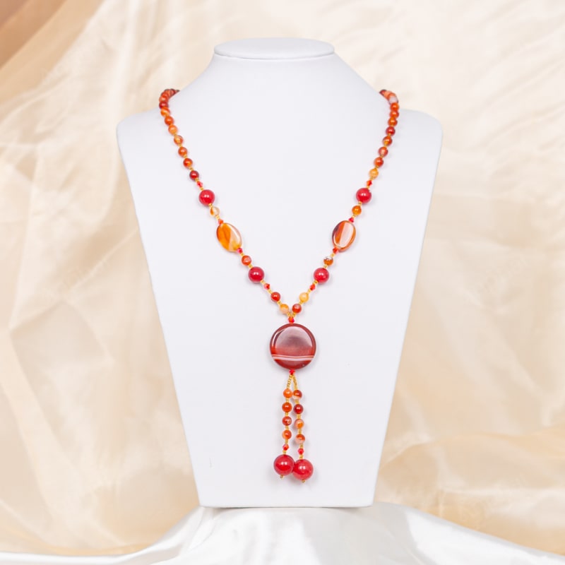 Vòng Cổ Mã Não Đỏ 1A 138-0281A-AP