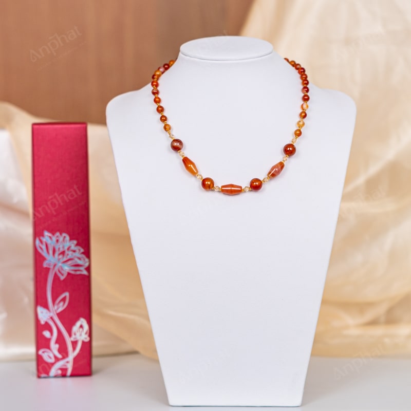 Vòng Cổ Mã Não Đỏ 1B 138-0281B-AP