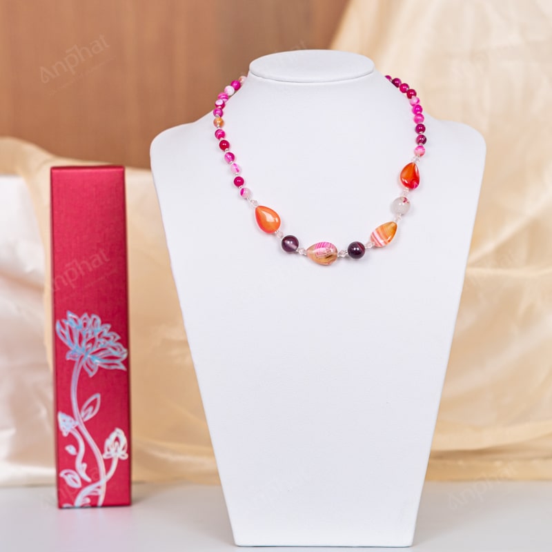 Vòng Cổ Mã Não Hồng 1B 138-0281B-AP