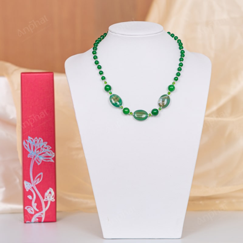 Vòng Cổ Mã Não Xanh 1B 138-0281B-AP