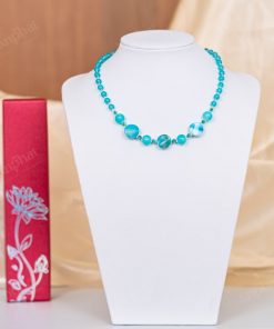 Vòng Cổ Mã Não Xanh Lam Ngọc 1B 138-0281B-AP