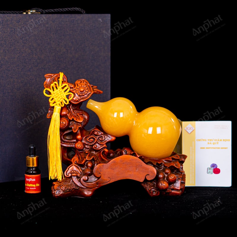 Hồ Lô Ngọc Hoàng Long Kèm Đế 20cm 035-049D07-20