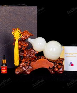 Hồ Lô Onyx Trắng Kèm Đế 20cm 035-053D07-20