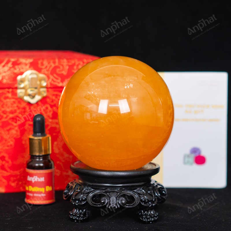 Quả Cầu Canxit Vàng 5A 1,34kg 011-0075A-1,34