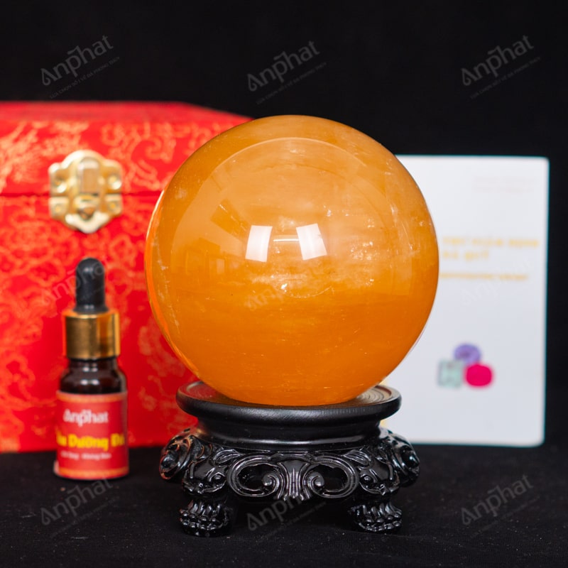 Quả Cầu Canxit Vàng 5A 1,38kg 011-0075A-1,38