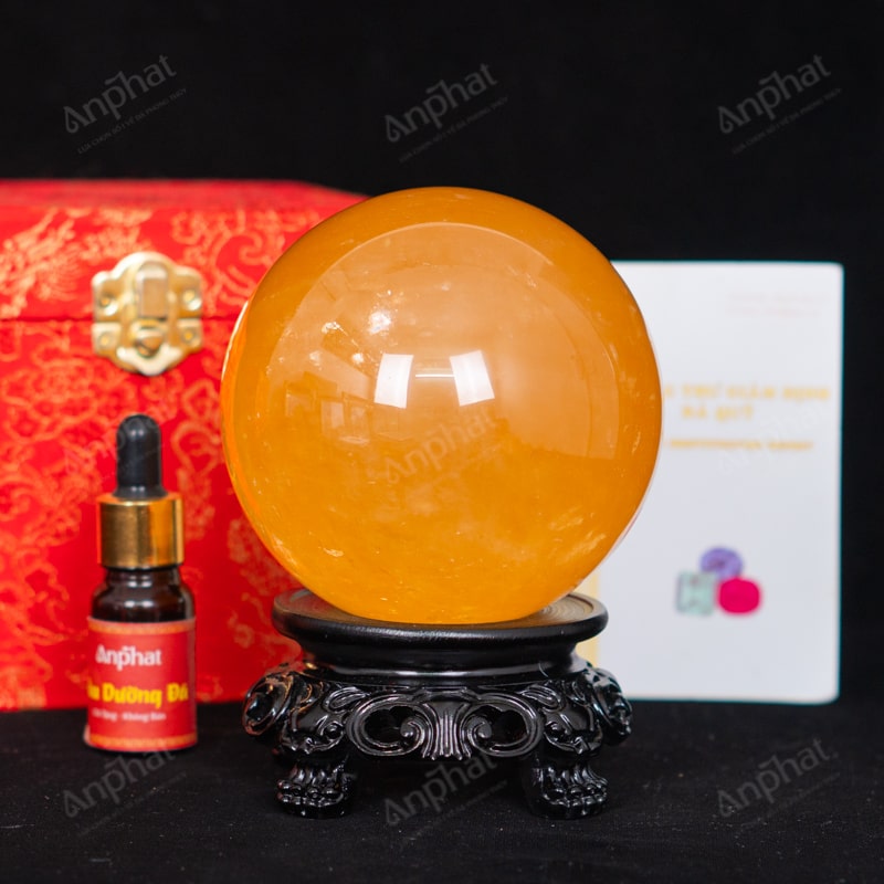 Quả Cầu Canxit Vàng 5A 1,42kg 011-0075A-1,42