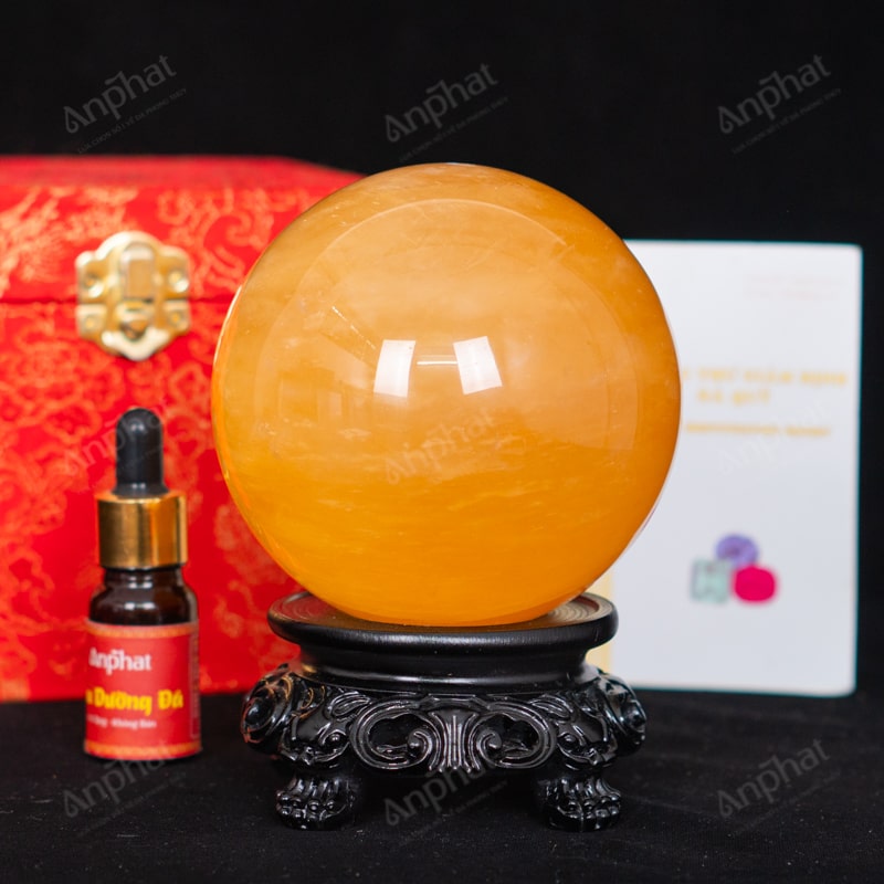 Quả Cầu Canxit Vàng 5A 1,5kg 011-0075A-1,5