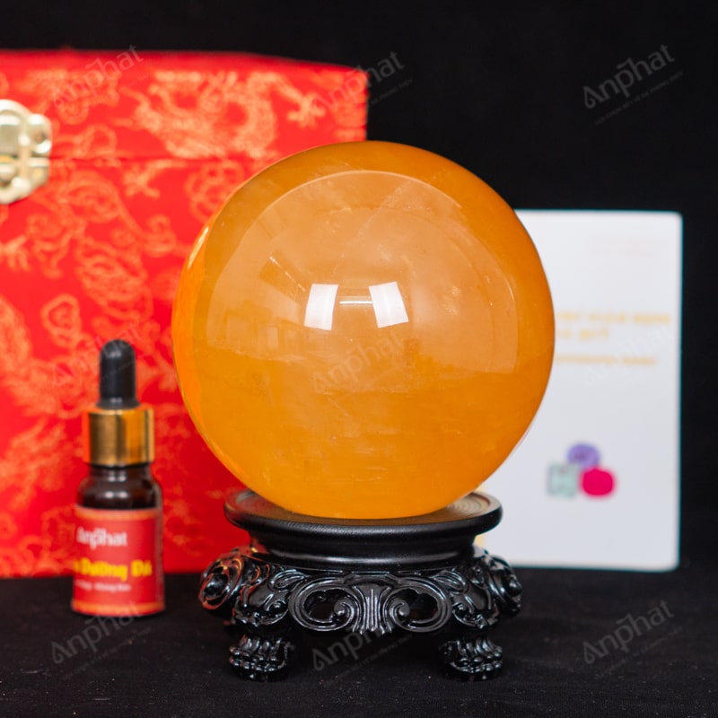 Quả Cầu Canxit Vàng 5A 1,6kg 011-0075A-1,6